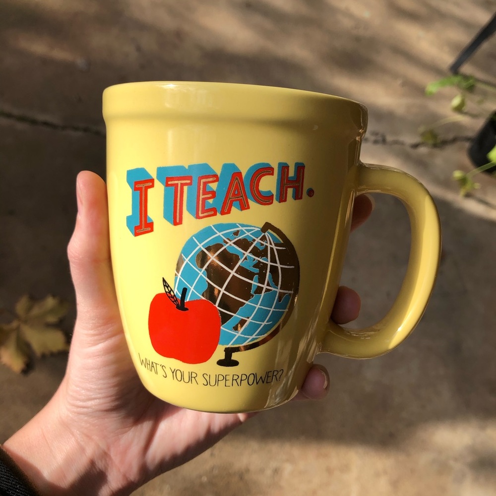 Yellow teacher mug